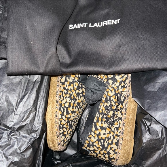 SAINT LAURENT EMBROIDERED ESPADRILLES IN LEOPARD PRINT CANVAS - Picture 8 of 14
